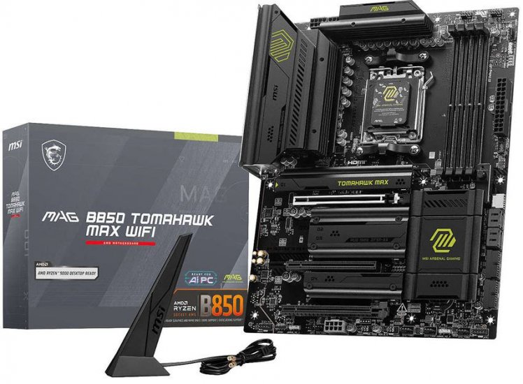 MSI B850 TOMAHAWK MAX WIFI B850 DDR5 AMD AM5 Ryzen ATX Motherboard - Click Image to Close