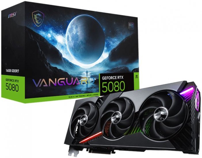 MSI GeForce RTX 5080 VANGUARD SOC HDMI 3xDP 16GB - Click Image to Close