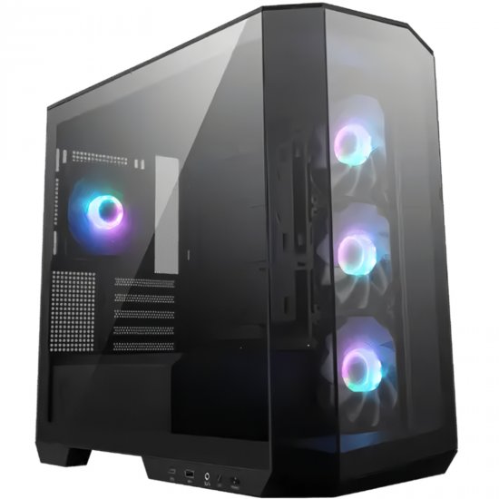 MSI MAG PANO M100R PZ Black Micro Tower Gaming Case 4x ARGB Fans - Click Image to Close