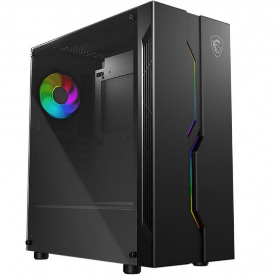 MSI Mag Vampiric 010X MidTower Gaming Case Tempered Glass A-RGB Fan + Hub - Click Image to Close