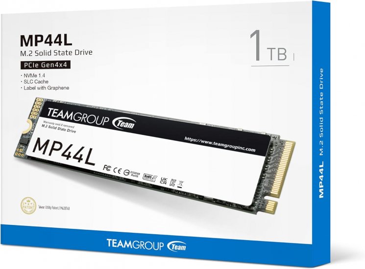 Team Group MP44L 1TB M.2-2280 PCIe Gen4X4 NVME Solid State Drive TM8FPK001T0C101 - Click Image to Close