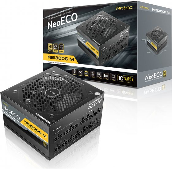 Antec NE1300G M ATX3.0 1300W 80Plus Gold Fully Modular ATX Power Supply - Click Image to Close