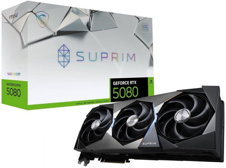 MSI GeForce RTX 5080 SUPRIM SOC HDMI 3xDP 16GB - Click Image to Close