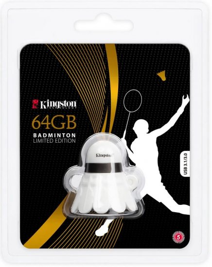 Kingston Limited Edition Badminton 64GB Flash Drive - USB 2.0/3.0/3.1/3.2 - Click Image to Close
